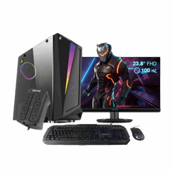 Kit Gamer - PC Ryzen 5 5600GT, 16GB, 512GB,GTX 1650 4GB, CASE Gaming 500W 80 Plus Bronze, Monitor ViewSonic 23.8, KIT Gamer Halion, Estabilizador